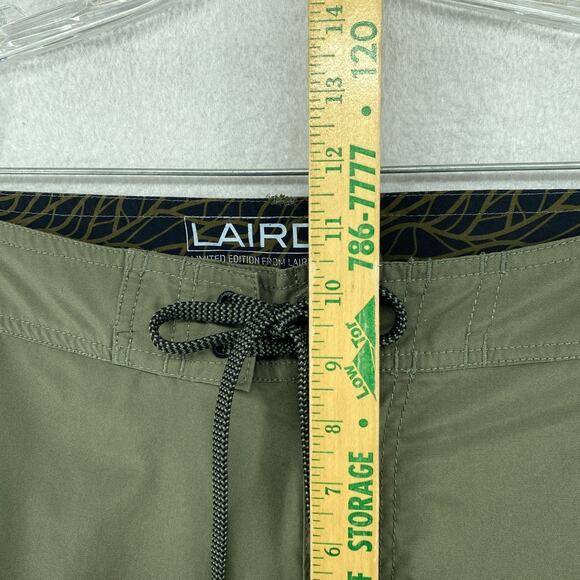 LAIRD Pants Mens 34 Performance Hiking Ankle Zip Drawstring Cotton Blend Green - Picture 13 of 16
